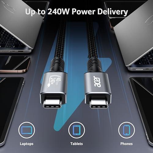 Acer USB4 Cable 40Gbps, 8K@60Hz Thunderbolt 4/3 Cable (3.3FT, 240W)