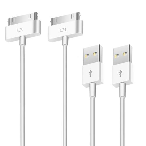[Apple MFi Certified] 2 Pack 30-Pin to USB Cable for iPhone 4 Charging and Sync Data Connector Support for iPhone 4/4s/3G/3GS, iPad 3 2 1, iPod Touch/Classic/iPod Nano