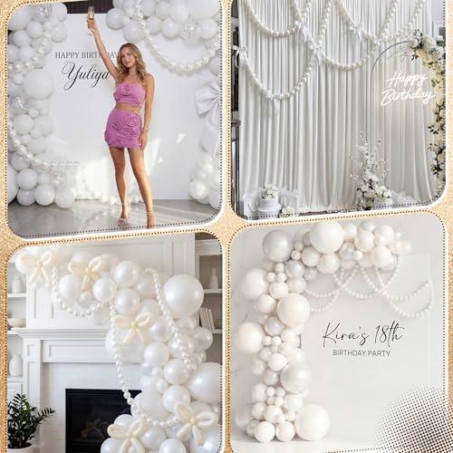 Teyva 100 Pcs Pearl Ball Garland 2.2 Inches White
