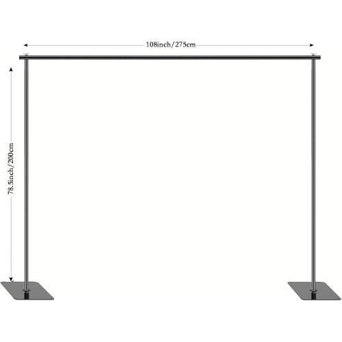 Backdrop Stand, 6.5ft Height 9ft Width Adjustable Photography Background Support Poles with Heavy Duty Flat Base, Photo Metal Steel Pipe and Drape Frame Kit for Parties Birthday Wedding