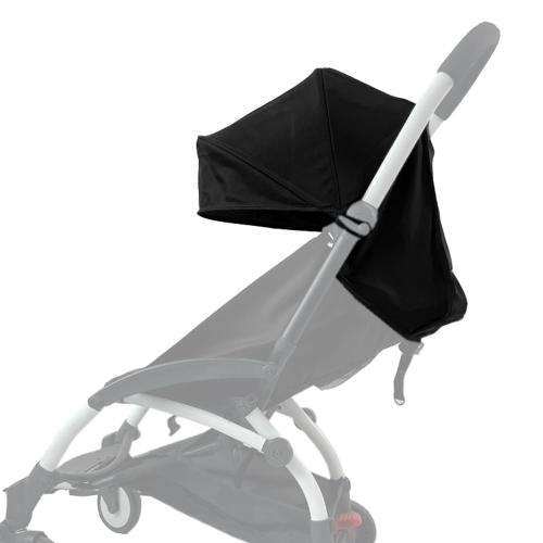 Baby Stroller Seat Cushion and Canopy  Double-Layer Fabric (Black)