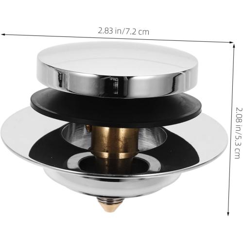 Cabilock Washbasin Drain Stopper Heavy Duty Metal Pressing Sink Stopper for Bathroom and Kitchen Prevents Water Backflow Easy to Clean and Install