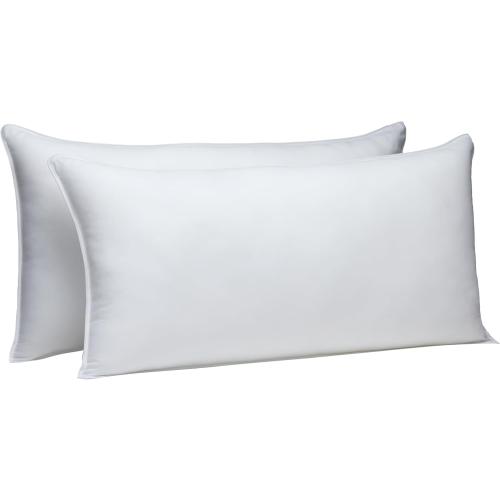 Amazon Basics Down-Alternative Pillows for Stomach and Back Sleepers, Soft Density, Machine Washable, 20 x 36 inches, White, 2-Pack