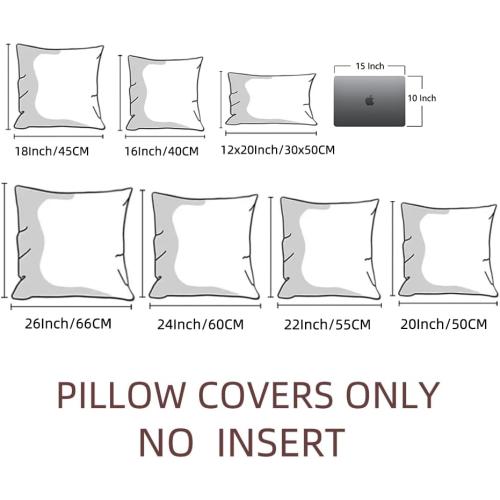 Fancy Homi 4 Packs Decorative Throw Pillow Covers for Living Room Couch Bed, Modern Farmhouse Boho Home Decor, Accent Cushion Case (18 x 18-Inch, Grey Blue)