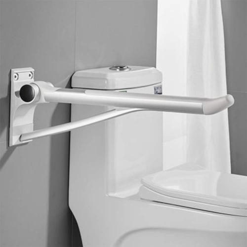 Toilet Grab Bar 29.5Inch, Stainless Space Aluminum Strong Bathtub Safety Rails Shower Grab Bars Handle for Elderly Seniors, Flip-Up Bathroom Hand Support, Handrails Arms Sturdy Mounted Bath Grips