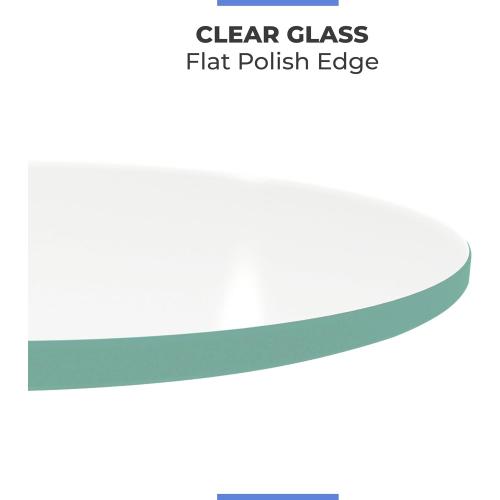 24 Inch Round Glass Table Top 1/4 Thick Flat Polish Edge Tempered by Fab Glass and Mirror