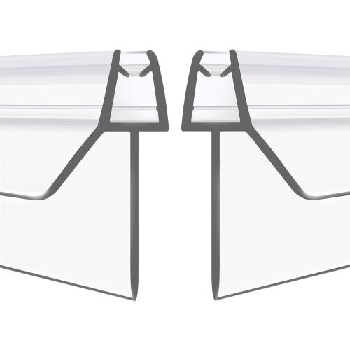 2-Pack Frameless Shower Door Bottom Seal (1/4'' X 39'') Clear Glass Shower Door Sweep Strip can Covers up to 23mm Gap - Stop Leaks