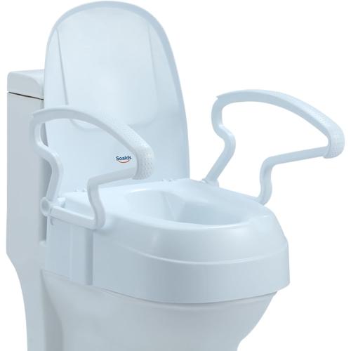 Raised Toilet Seat Risers for Seniors, Elevated Toilet Seat with Handles, 3-Level Height Adjustable, Support up to 300 Lbs