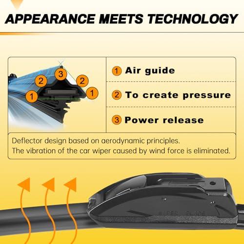 AUTOBOO 22 and 22 Windshield Wipers Blades (Pack Of 2)