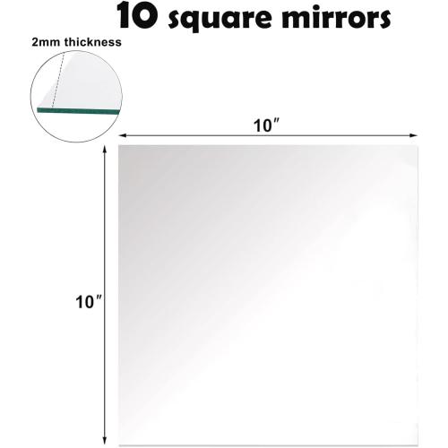 8 Square Mirror Centerpieces for Tables Decorations, 10 Pack Acrylic Square Mirror Tray Candle Plate 2mm Thickness Mirror Centerpiece Table Decorations for Wedding Decorations Party, Wall Decor
