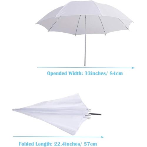 Photography Umbrella Lighting 4 Pack Kit, 33/84cm Soft White Translucent and Reflective Umbrella for Photo and Video Studio Shooting