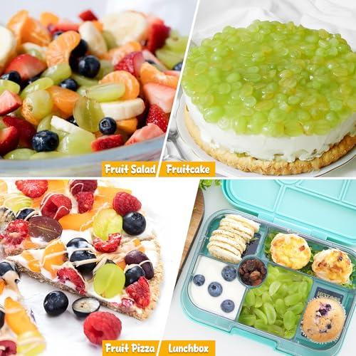 Grapes Cutter for Toddlers, Fruit & Veggie Cutter for Kids Grape Slicer Kitchen Tool, Perfect for Fruit Salads, Snacks, and Cake Decorations-Green Container-Green CrossBlade