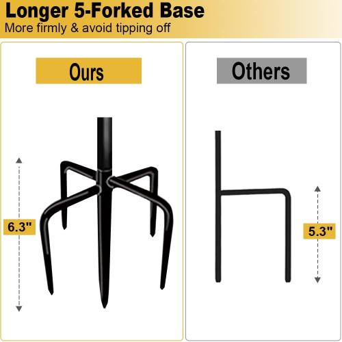 49 Inch Garden Yard Flag Stand Holder with 5 Forked Base for 12 X 18 Sign Decoration, 1 Pack