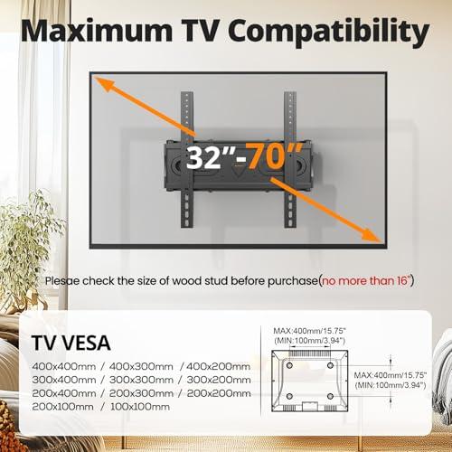 IWORKBOARD Full Motion Swivel Tilt TV Wall Mount Bracket for 65 55 50 TVs