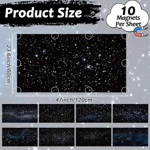 8 Pcs Fluorescent Light Covers with 80 Magnets Decorative for Classroom Ceiling Light 4 x 2 Feet Magnetic Light Covers Filter Easy Install for Office Hospitals & Home Drop Ceiling Supplies (Star)