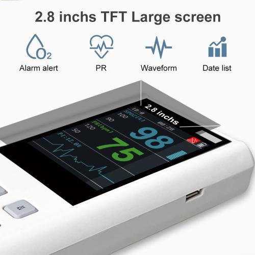 Caphstion Veterinary Animal Blood Oxygen Monitor SPO2 Handheld Pulse Rate Monitor with Small Probe for Pets