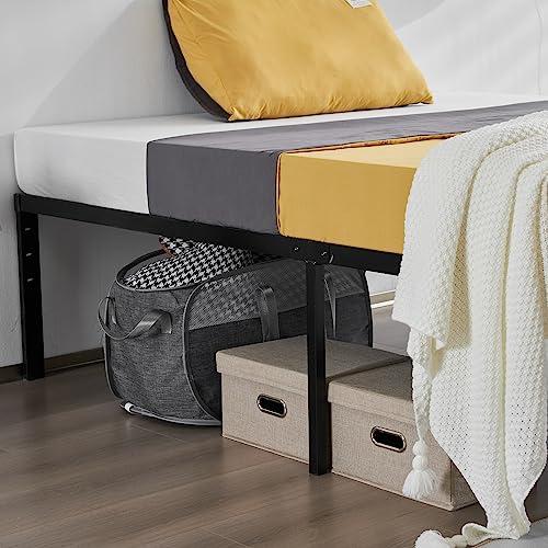 Karl home 18 Inch Full Size Bed Frame Metal Platform No Box Spring Needed, Heavy Duty Steel Firm Mattress Foundation, Simple Style Easy Assembly, Black