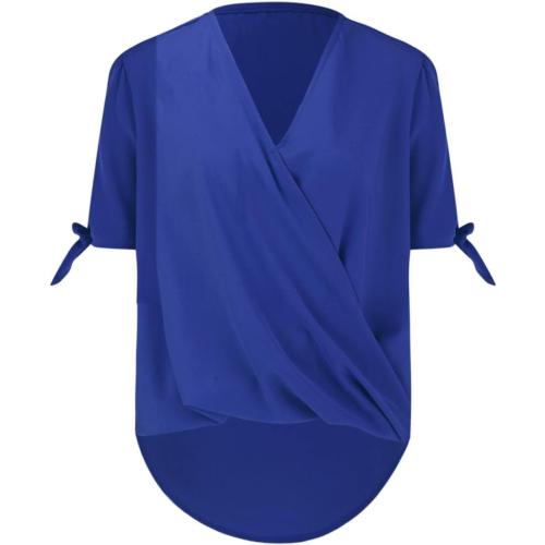 SHAOBGE Womens Tank Tops Summer Wrap V Neck Sleeveless/Short Sleeve Blouse Trendy Pleated Tanks Vest Elegant Tunic Tee Shirt