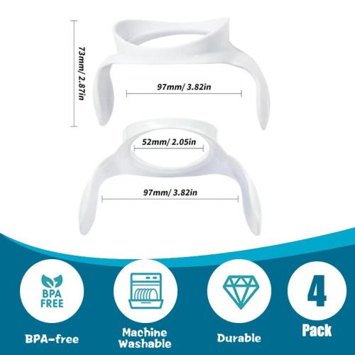 Baby Bottle Handles Compatible with Philips Avent Anti-Colic and AirFree Vent Baby Bottles, Compatible Avent Bottle Holder,4 Count (White)