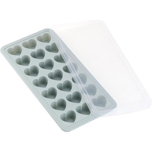 Heart Shaped Ice Cube Trays with Lid, Chocolate Mold, Easy Release Ice Trays, 21-Cavity Silicone Heart Molds for Ice Cubes, Gelatine, Baking and Candy
