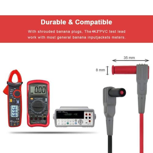 TKDMR 45 Pcs Multimeter Leads Kit, Professional and Upgraded Test Leads Set with Replaceable Gold-Plated Multimeter Probes, Alligator Clips, Test Hooks,5 Colors Jumper Wires and Back Probe Pins.
