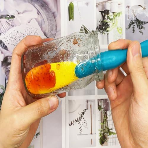 Splatypus Jar Spatula for Scooping and Scraping - Unique Fun Cooking Kitchen Gadgets for Foodies - BPA-free & 100% Food Safe - Crepe Spreader, One Sise, Blue, SP-001