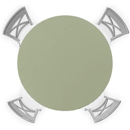 Sage Green Round Tablecloth, Fitted Table Cover with Elastic for 55-60 Round Tables, Farmhouse Sage Green Decor Table Cloth Indoor Outdoor Dinning Party Waterproof Tablecloths
