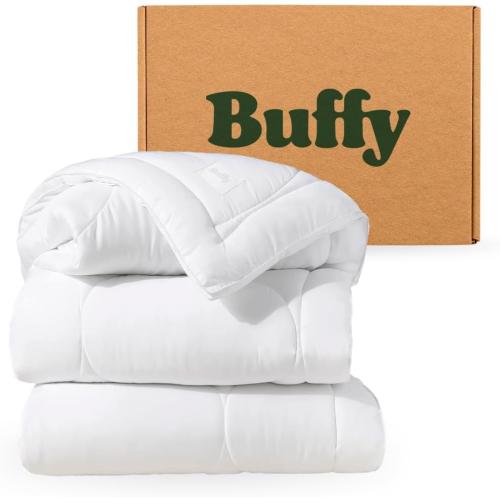 Buffy Cloud Cooling Comforter Queen/Full- White Comforter Queen for Hot Sleepers, Machine Washable Lightweight Fluffy All-Season Temperature-Regulating Eucalyptus Lyocell Duvet Insert