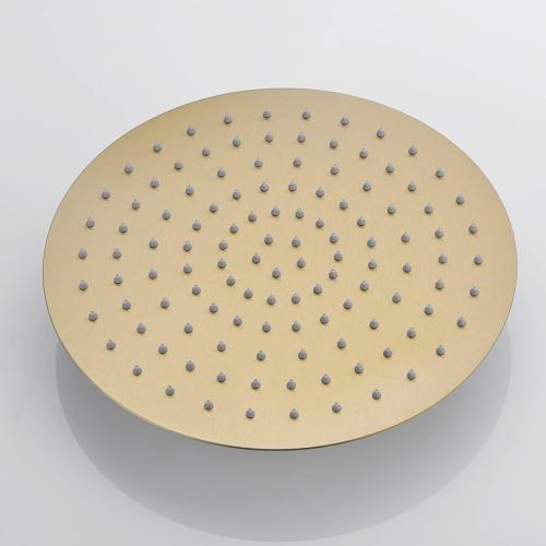 12 Inch Round Rainfall Shower Head, High Pressure Overhead Shower Heads, Wall Ceiling Mounted Ultra Thin Stainless Steel Shower Head, Brushed Gold