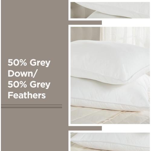 DOWNLITE Hotel & Resort 50-50 Down & Feather Blend Pillow – Hypoallergenic – 20x26x
