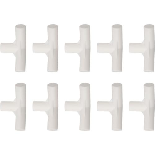 Tent Pole Connector 3-Way Tee Joint Camping Canopy Frame Fittings Fixed Joints Connector White Plastic Support Brackets For Outdoor Tent Shelter Structure I.D 16mm 5 Pack(135 degrees tee)