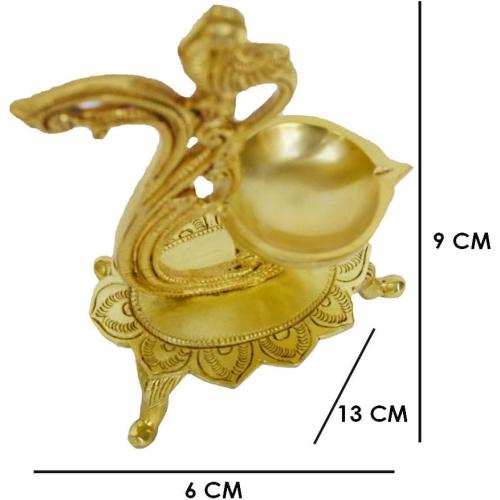 Lamp Peacock Diya Brass Oil Tier Ghee Puja Hindu Article Indian Deepak Handicrafts Product Decorative Pooja Religious Craft