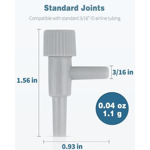 Pawfly Aquarium Air Control Valves Single Way Plastic Air Regulators for Aquarium Air Pump Fish Tank Air Flow Control Valves for 3/16 ID Airline Tubing Adjustable Hose Connectors, 20 Pack