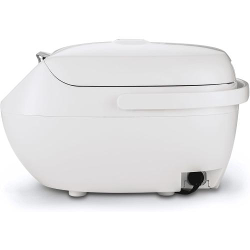 TIGER JBV-S10U 5.5-Cup (Uncooked) Micom Rice Cooker and Warmer with Tacook Food Steamer Cooking Tray Technology, White