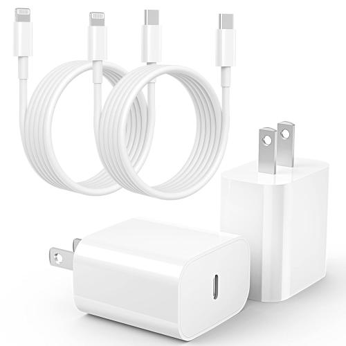 Ximytec iPhone 14 13 12 11 Charger Fast Charging [MFi-Certified] 2Pack 20W Type-C Fast Charger Blocks with 6FT USB C to Lightning Cables Compatible with iPhone 14/13/ 12/11/ XS/XR/X/ 8 /iPad (White)** missing one cord**
