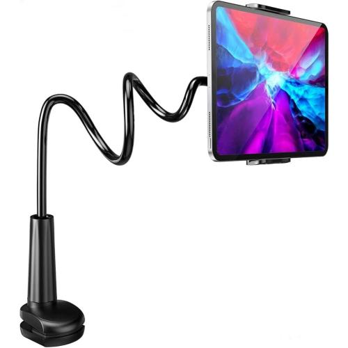 Gooseneck Tablet Holder Cell Phone Holder, Universal 360° Flexible Tablet Stand, Lazy Arm Holder Clamp Mount Bracket Bed for iPad Mini/Air, Samsung Galaxy Tab and 4.7-11 Devices(Black)