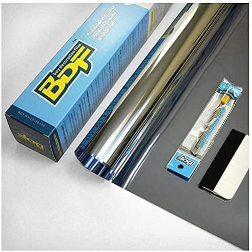 BDF S05 Window Film Daytime Privacy and Heat Control Mirror Silver 5 (Very Dark) - 24in X 24ft | Heat Rejection, Daytime Privacy, UV Blocking