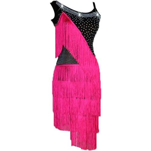 Size M...Shiny Latin Dance Dresses Women's Cha Cha Professional Performance Costumes Ballroom Tango Competition Dancewear