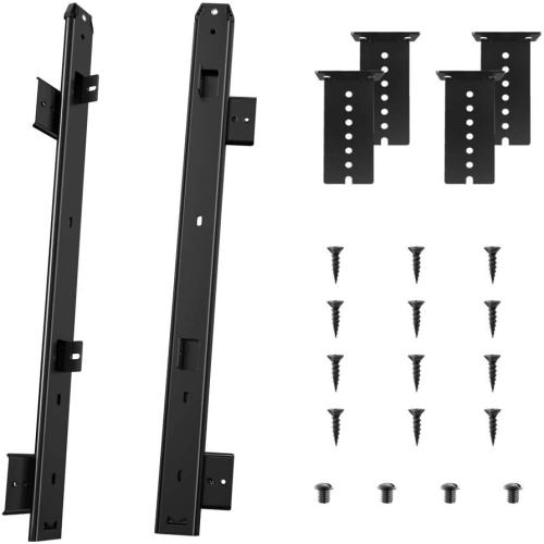 FRMSAET Heavy Duty 12/14/16/18 inches Thickness Steel Construction Ball Bearing Keyboard Slides Keyboard Drawer Slides Tray Accessories Cabinet Furniture Hardware Rails (18 inches, Black)