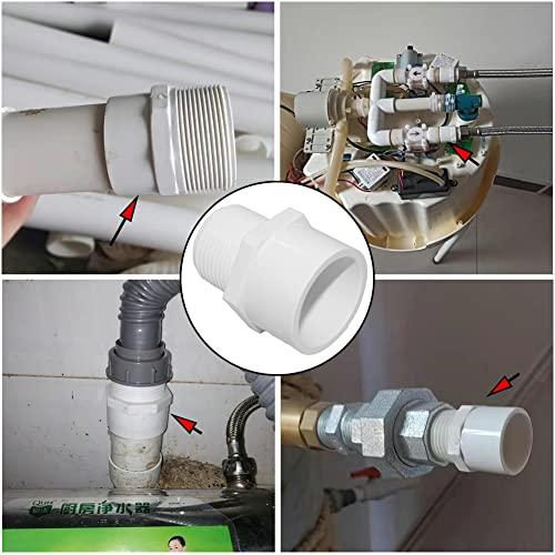 3/4 PVC Pipe Fitting Adapter Connector Union Coupling Schedule 40 (Slip Socket x NPT Male Pipe Thread) Pack of 10