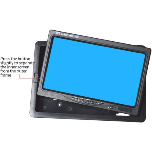 B-Qtech 7 inch HD Vehicle Backup Camera Monitor only, Rear View Reverse Color TFT LCD Display Screen for Car SUV Van Truck, V1/V2 Two Video Input, Power 12V/24V