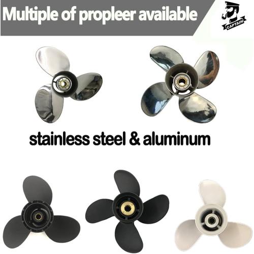 Boatman Boat Propeller fit Tohatsu Motor 8/9.8 HP,Outboard Propeller fit Tohatsu 2/4-stroke Engine,12 Tooch