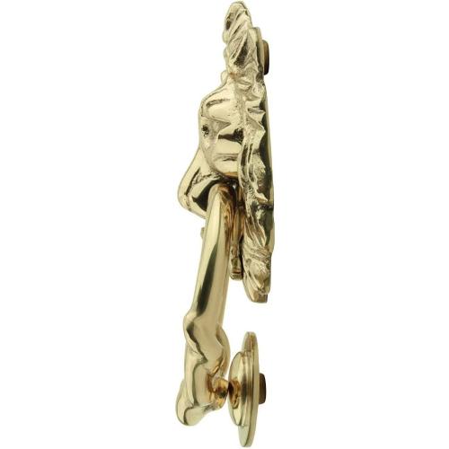 Renovators Supply Manufacturing Door Knockers for Front Door 6 1/4 in. Solid Brass Lion Head Door Knocker with Mounting Hardware