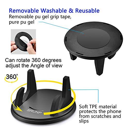 SRUNP Dashboard Phone Holder for Car [Vertical Horizontal 360 Rotate] Car Phone Mount, Cell Phone Holder Compatible with iPhone 17 16 15 14 13 12 Pro Max Samsung Android Smartphones and More