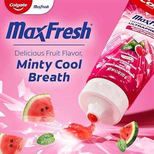 Colgate MaxFresh Fluoride Toothpaste, Watermelon Blast, 3 Pack, 4.5 oz