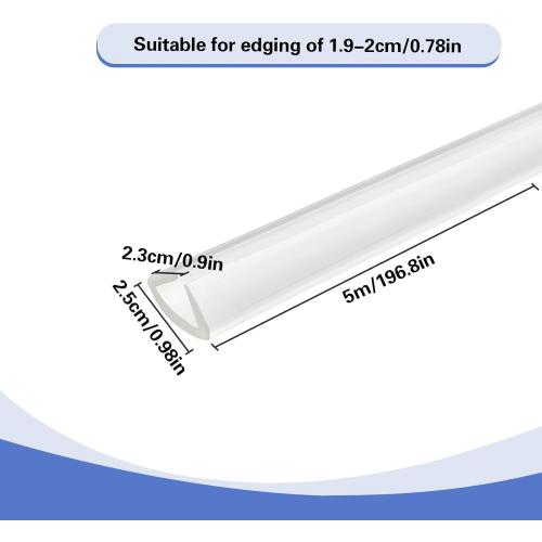 16.4 Ft Cabinet Edge Protectors with Nano Tape, Clear Cuttable Cabinet Door Protector Slip-On Rubber Kitchen Drawer Guard to Prevent Wear, Chipping, Suitable for Thickness Less Than 3/4 Inch