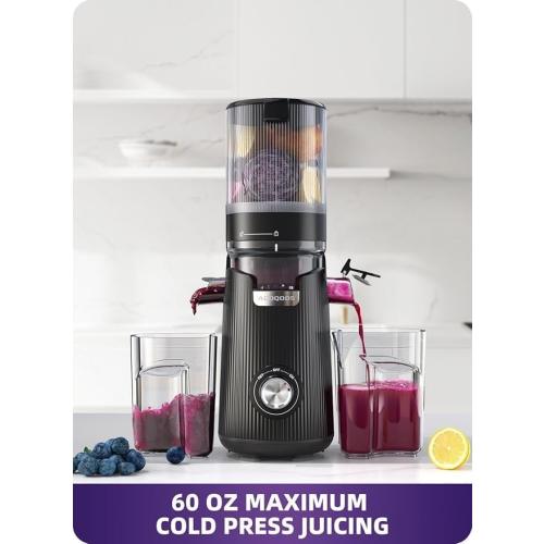 ACOQOOS Juicer Machines, 5.3 Wide Chute for Whole Fruit and Vegetable,1.8L Auto-Feed Time-Saver, Slow Masticating High Yield, Easy to Clean Cold Press Juicer with 2 Cups