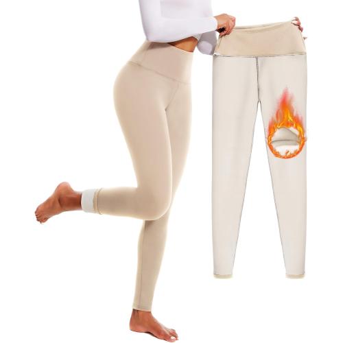 Size Large FULLSOFT Thick Fleece Lined Leggings for Women – High Waisted Winter Thermal Warm Yoga Pants Workout Tummy Control Leggings
