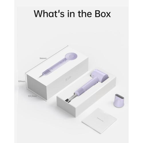 Laifen SE Lite Hair Dryer, Negative Ionic Blow Dryer with 100,000 RPM Brushless Motor for Fast Drying, High-Speed Low Noise Thermo-Control Hairdryer with Lightweight Design for Home/Portable Travel