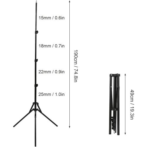 Xcello Adjustable Lamp Bracket, Adjustable Photography Light Stand, Durable 190cm Telescopic Tripod for LED Video Light